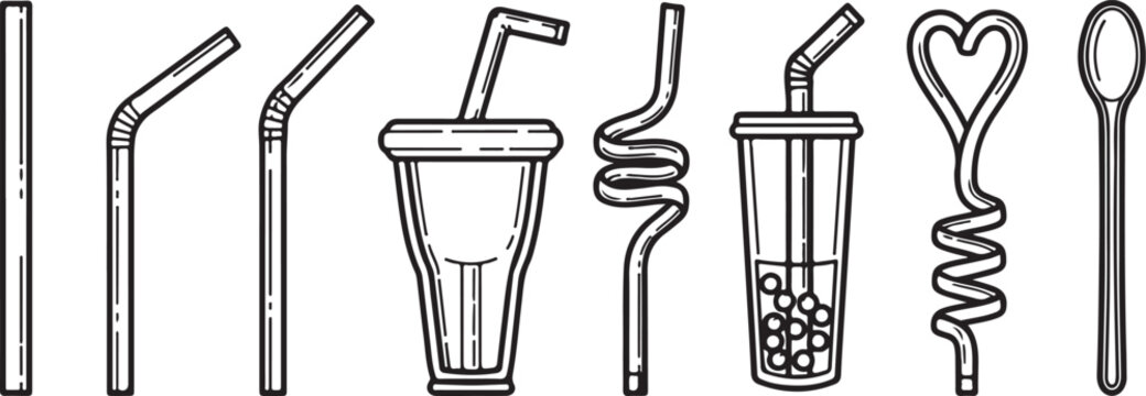 Set of simple household kitchen utensils and tools vector icon Vector