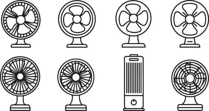 Black and white vector icons of old fashioned clock faces Vector