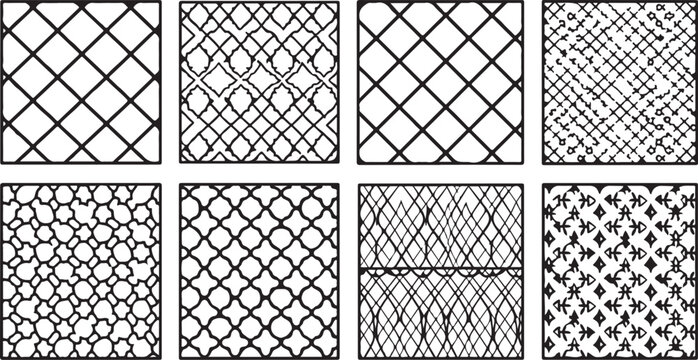 Seamless geometric pattern with diagonal lines and dots in black and white Vector