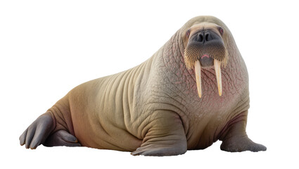 Large adult walrus with prominent tusks and wrinkled skin © Sergiu