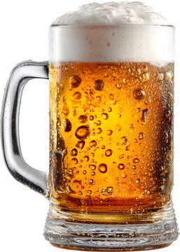 Fresh Draft Beer in a Transparent 500ml Glass Mug