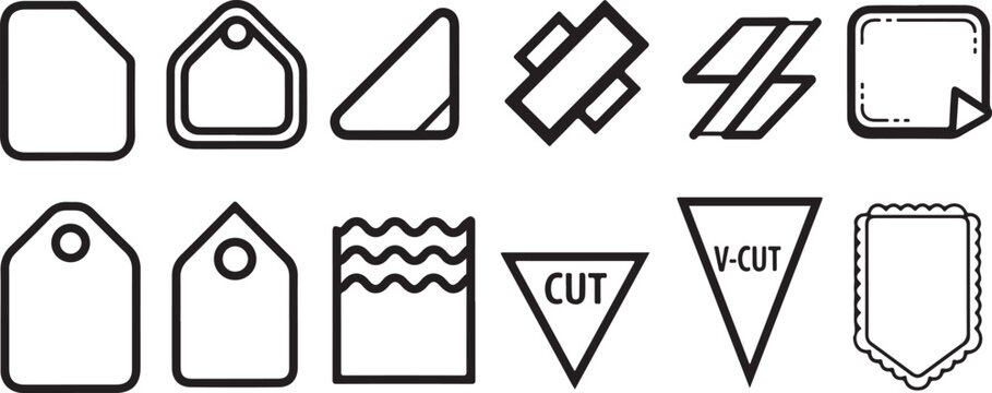 Set of 12 simple geometric shapes icons collection vector Vector