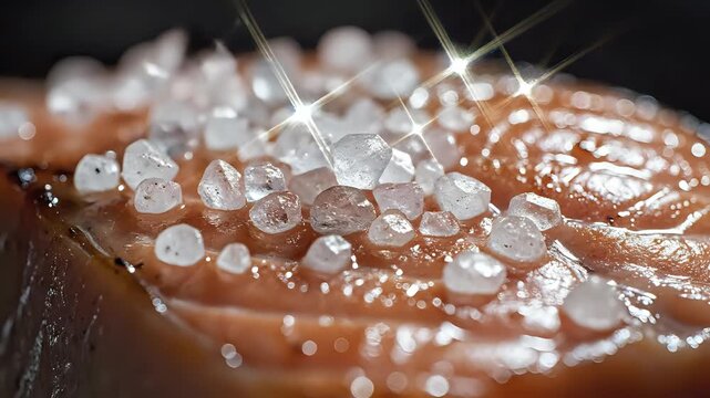 Closeup Macro Shot of Raw Diamonds Sparkling Under Light.