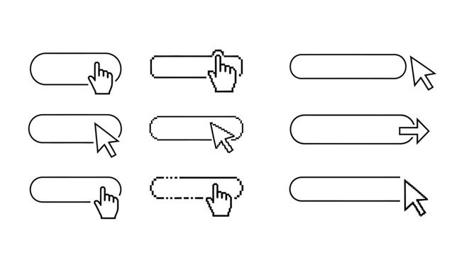 Set of assorted cursor icons and pointers on a white background