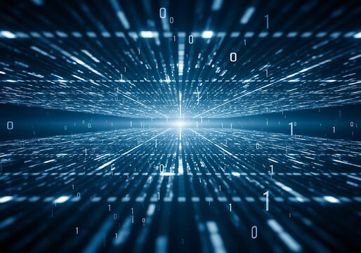 Abstract digital stream of binary code data flow