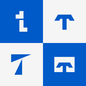 Minimalist Letter T Logo Bundle Modern Alphabet Typography Brand Identity Clean Vector Set 