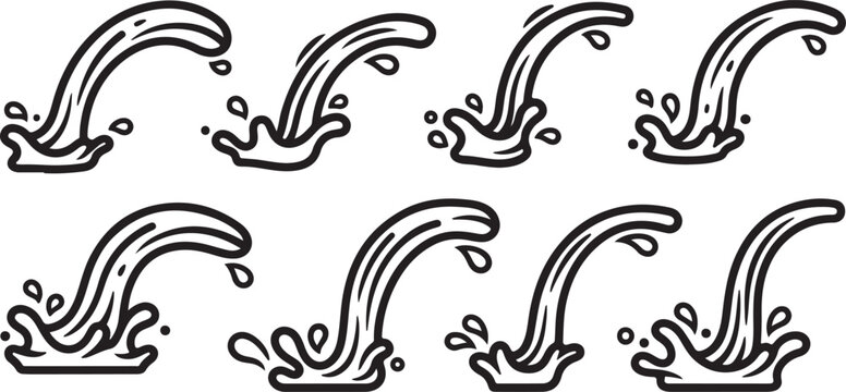 Curly bracket and parenthesis set icons black vector Vector