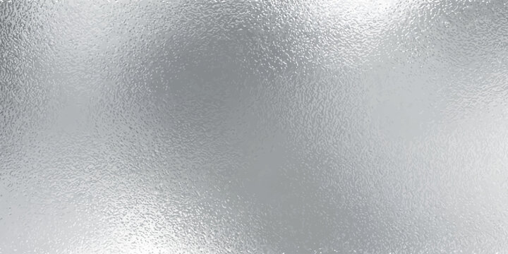 Silver foil texture background with light reflection. Vector realistic illustration of chrome metal surface with glitter gradient effect, abstract shiny texture, translucent glass, platinum wallpaper