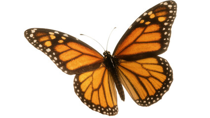 Vibrant Monarch Butterfly with Detailed Wing Patterns and Black Dots © Andrei