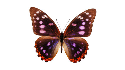 Brown purple spotted butterfly with orange wing edges © Andrei