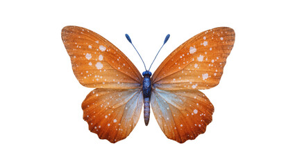 Orange speckled butterfly with delicate wings and slender antennae © Andrei