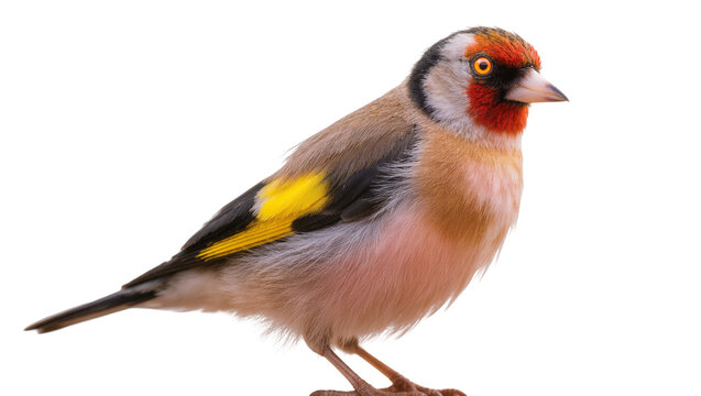 Colorful Common Chaffinch Bird Standing Profile View