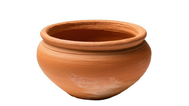 Rustic terracotta pot with rim detail and clay texture
