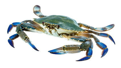 Blue crab with azure claws and legs, detailed shell texture © Andrei