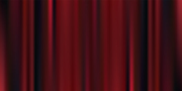 Red velvet curtain background. Closed curtains wallpaper for theater stage or cinema, circus. Red fabric drapery backdrop for award, show, performance. Velvet textile room scene banner concept. Vector