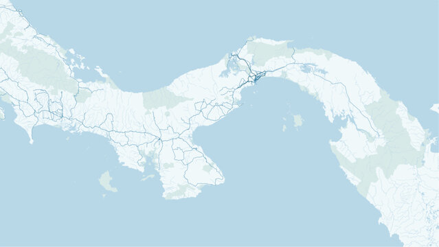 Modern minimalist vector map of Panama. High-quality SVG illustration of the Panama Canal, coastline, and geographic layout for travel posters, infographics, and web design.