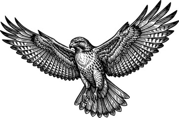 Fototapeta premium High-speed falcon soaring through the air with wings open