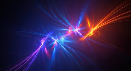 Obraz premium Dynamic Light Trails, Abstract Art, Digital Creation, Vibrant Colors, Graphic Design, Modern Aesthetics