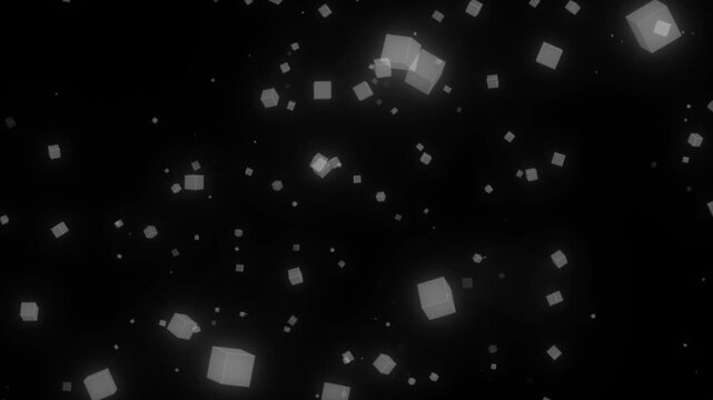 Particle loop cubes shape background animation