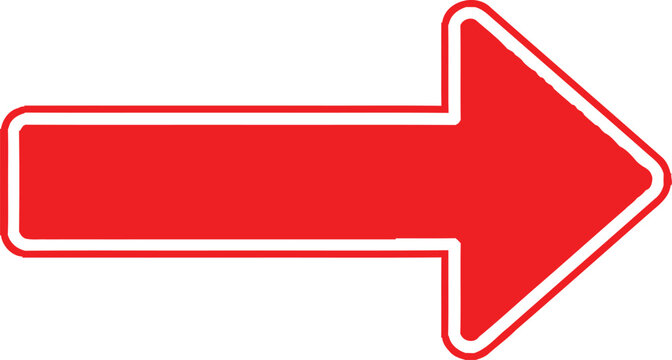 Red arrow icon pointing right Vector