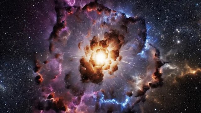 Vibrant Cosmic Supernova Explosion of Light and Energy