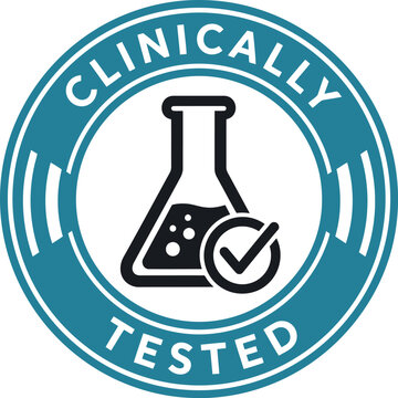 Clinically Tested Seal Badge Vector Icon for Medical and Healthcare Product Certification
