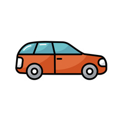 Obraz premium Station wagon flat vector isolated icon
