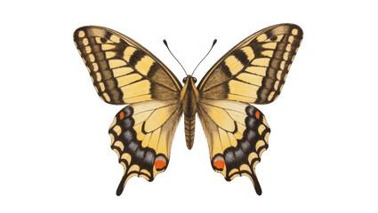Detailed Painted Swallowtail Butterfly with Orange Spots and Black Markings © Marigold