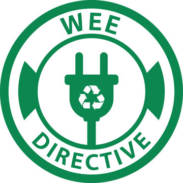 Green WEEE Directive Seal Icon for Electronic Waste Recycling and Compliance