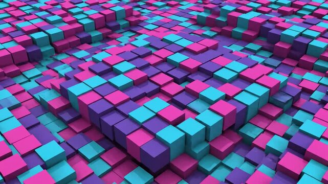 Vibrant Cubes Create Abstract Geometric Pattern