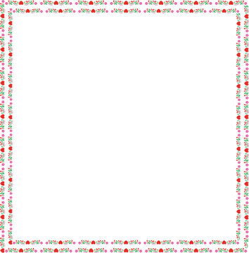 colorful decorative border frame floral ethnic pattern corner design isolated on white background vector for invitation greeting card template.