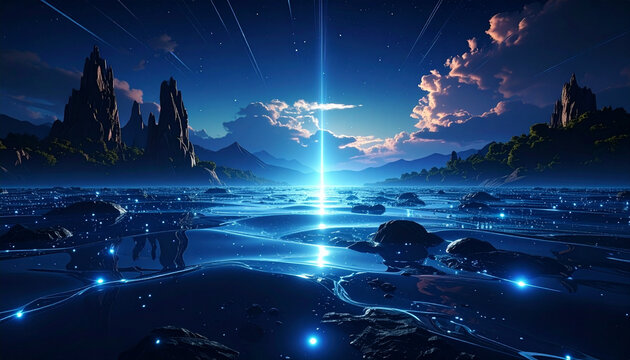 Abstract futuristic landscape