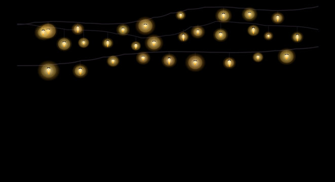Two parallel rows of warm fairy lights creating a symmetrical glow on a dark surface.