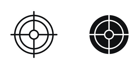 Crosshair targets icon set in black and white for shooting or aiming symbols © Kalam