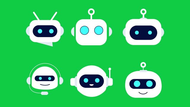 Animated Chatbot Avatars for AI Customer Support and Virtual Assistant Interface mp4