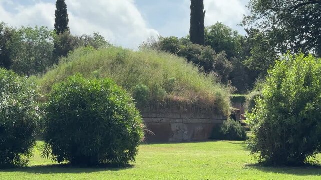Ancient Etruscan Tumulus Tomb in Cerveteri