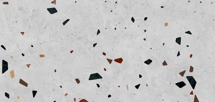 Modern Terrazzo flooring marble stone wall texture abstract background, Colorful terrazzo floor tile on cement surface, architecture interior design pattern, Rustic flooring surface, Slab Tile for gvt