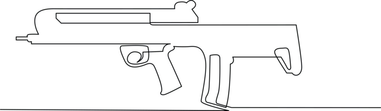 Minimalist assault rifle vector illustration Vector