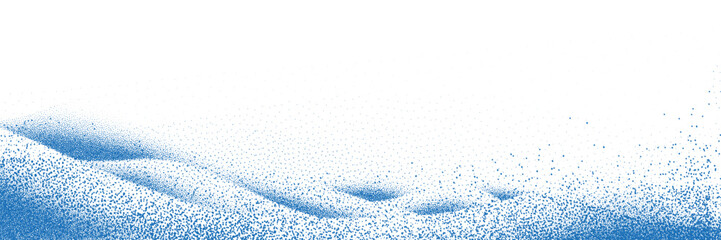 Obraz premium Winter snow pile 3d border snowy ground landscape background.