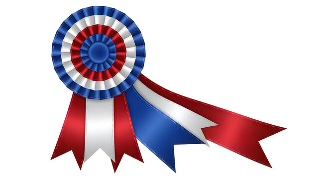 Red white and blue rosette ribbon