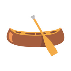 Brown Canoe with Paddle Vector Illustration © Beant