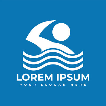 Swimming logo icon vector illustration design