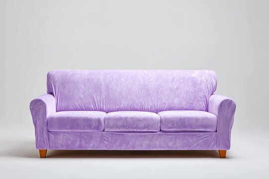 soft microfiber sofa cover in pastel lavender
