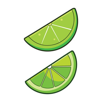 Fresh Lime Slice Cartoon Vector Illustration Juicy Fruit