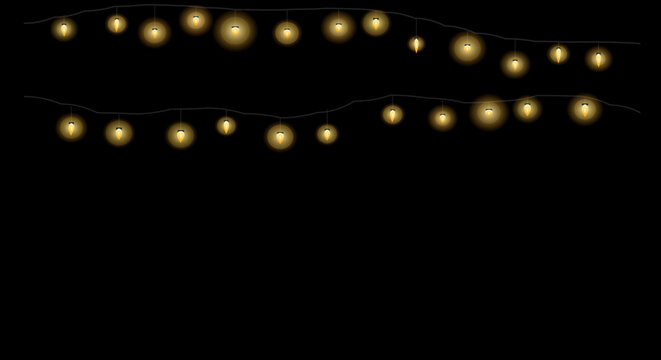 Two parallel rows of evenly spaced string lights creating a linear decorative effect.