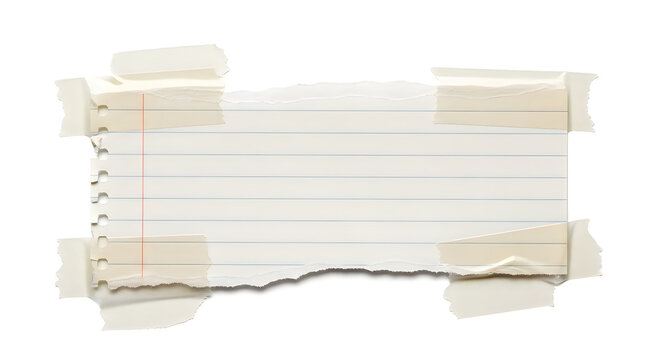 Torn paper taped on corner sides
