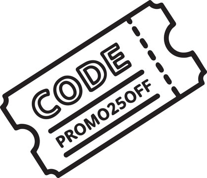 Discount promo code ticket, voucher coupon, promotional offer, discount label
