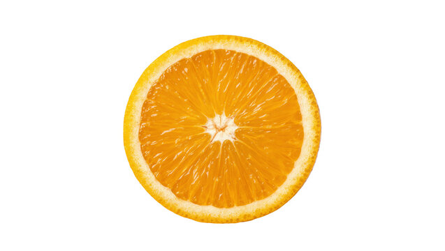 Ripe juicy orange half slice with segments and zest