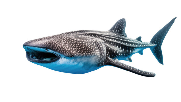 Blue Whitetip Reef Shark Swimming with Spotted Skin