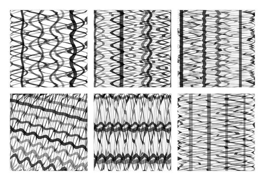 Black and white scribble patterns, hand drawn doodle textures, seamless designs, abstract backgrounds